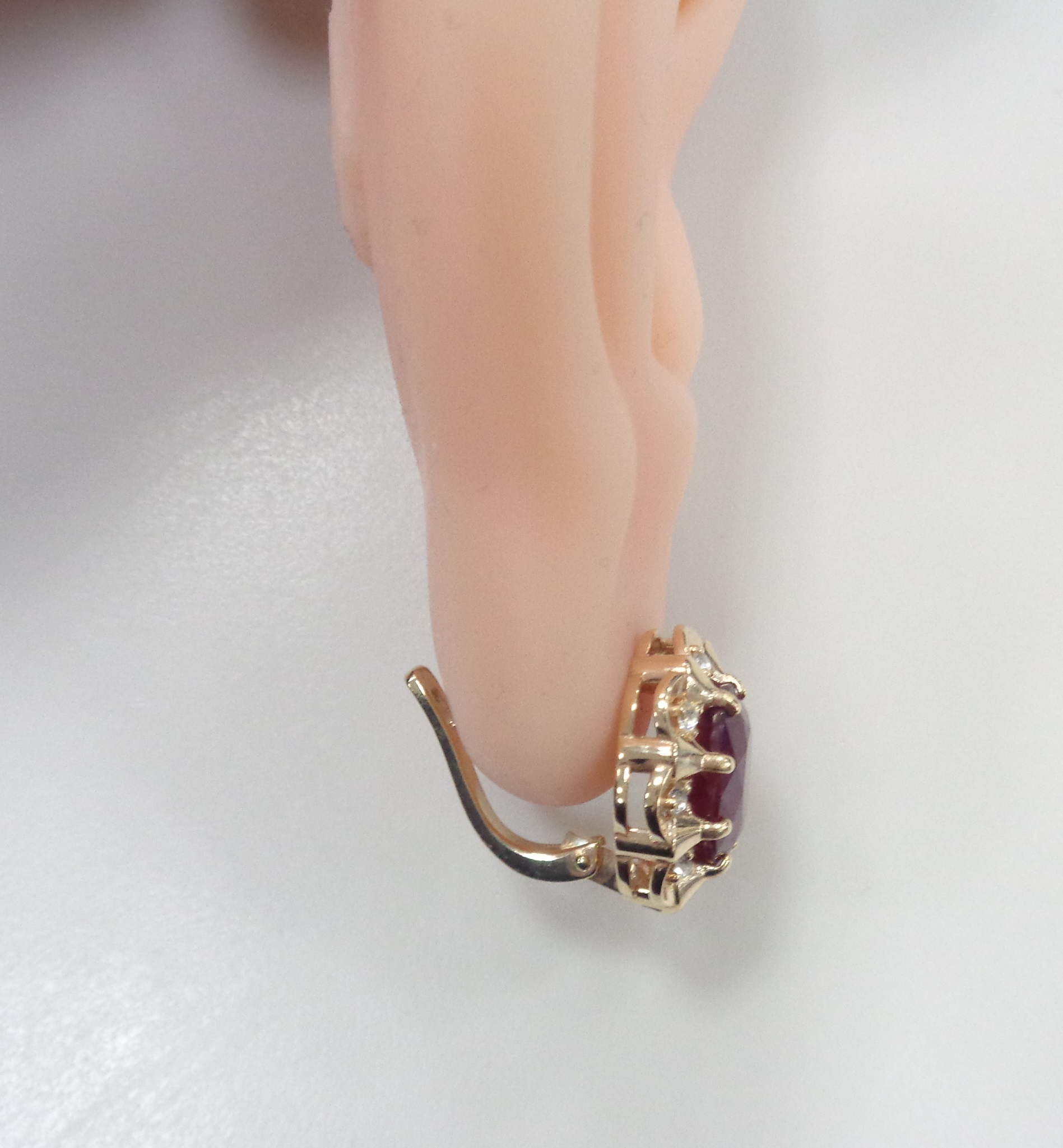 Серебряные серьги с рубинами